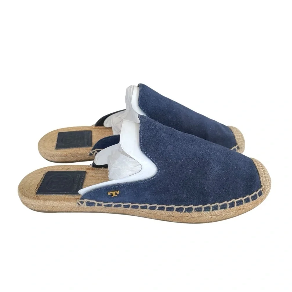 Tory Burch Max Espadrille Slide – Royal Navy Suede Size 7